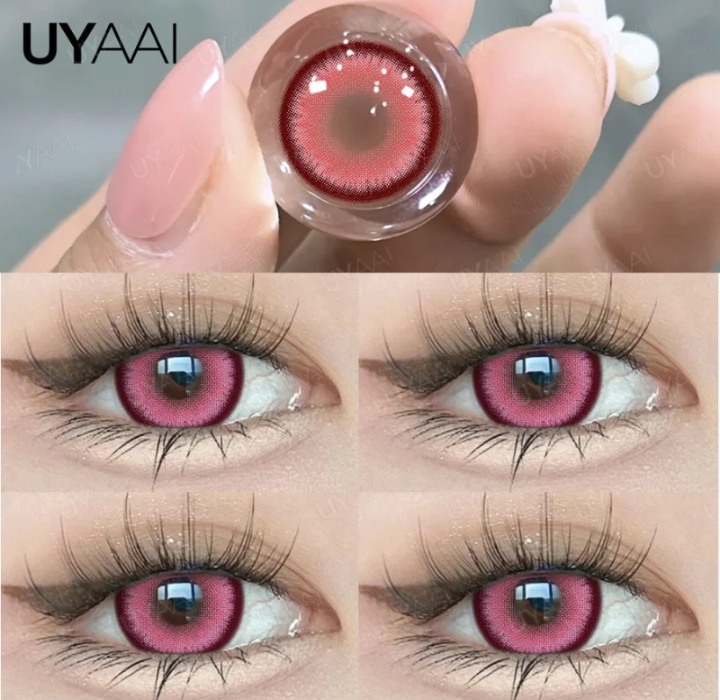 عدسات لاصقه ملونه من UYAAL مع عدسات ديوتبرز  كوسبلاي عدسات أنيمي لقصر النظر ملونه للعيون
