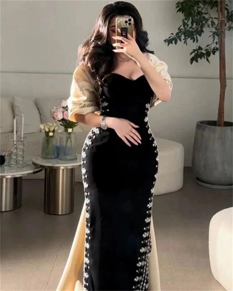 فساتين حفلة موسيقية من الساتان الكرة ، الديكور حورية البحر حبيبته ، ثوب مناسبة رسمية ، أزياء أنيقة