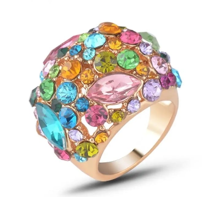 تصميم المجوهرات الفاخرة Vintage خواتم للنساء خاتم الزفاف الجمالية الإكسسوارات زوجين خاتم كريستال مجوهر