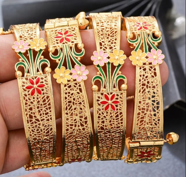 واندو النيجيري الزفاف الذهب اللون أساور للمرأة موضة دبي الذهب اللون أساور و سوار بالجملة تصميم مجوهرات