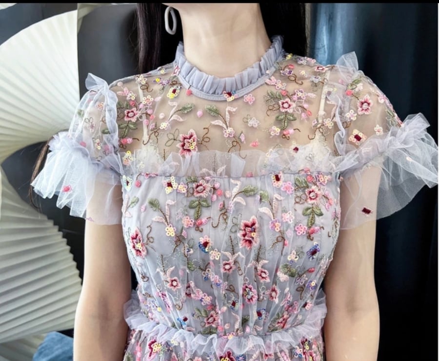 ثوب حفلة Ruched مع تطريز فستان من الاول