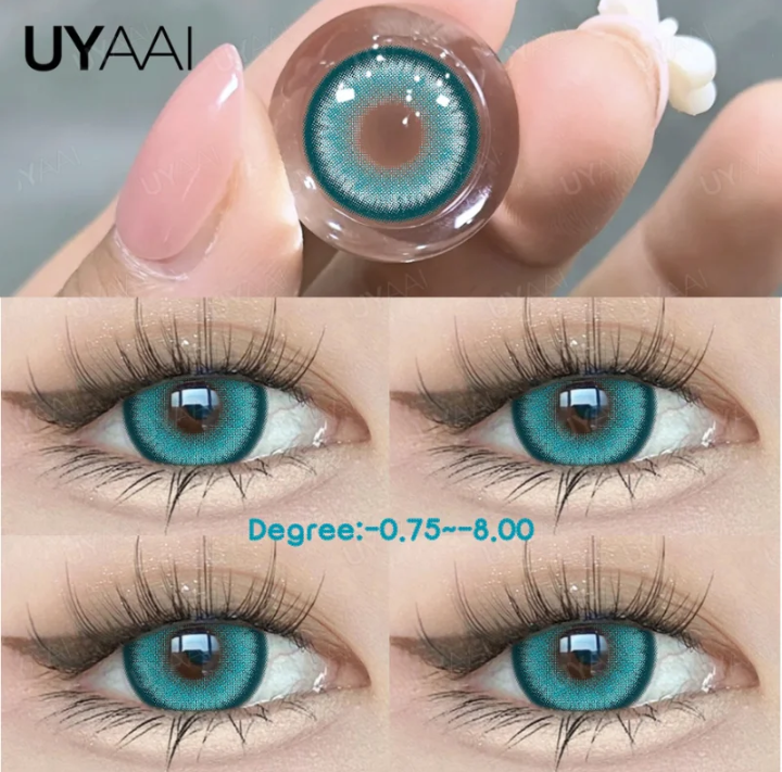 عدسات لاصقه ملونه من UYAAL مع عدسات ديوتبرز  كوسبلاي عدسات أنيمي لقصر النظر ملونه للعيون