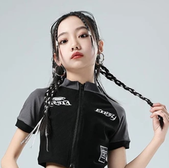 ملابس هيب هوب للبنات من Kpop ، توبات قصيرة لرقص الجاز ، سراويل فضفاضة ، ملابس مهرجان صيفي للأطفال ، ملابس لمرحلة المجموعات ، ملابس للمجموعة ، ملابس ، BL12534