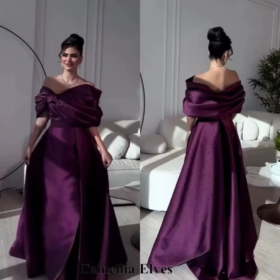 فستان سهرة رائع مخصص برقبة على شكل حرف v وسحّاب على شكل حرف a فستان ساحر مطرز بالخرز