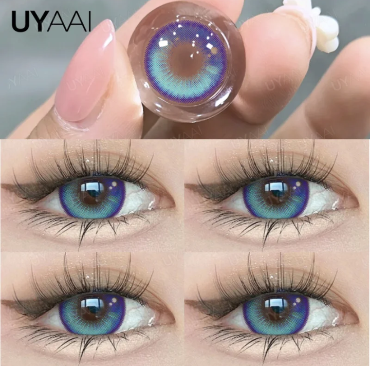 عدسات لاصقه ملونه من UYAAL مع عدسات ديوتبرز  كوسبلاي عدسات أنيمي لقصر النظر ملونه للعيون