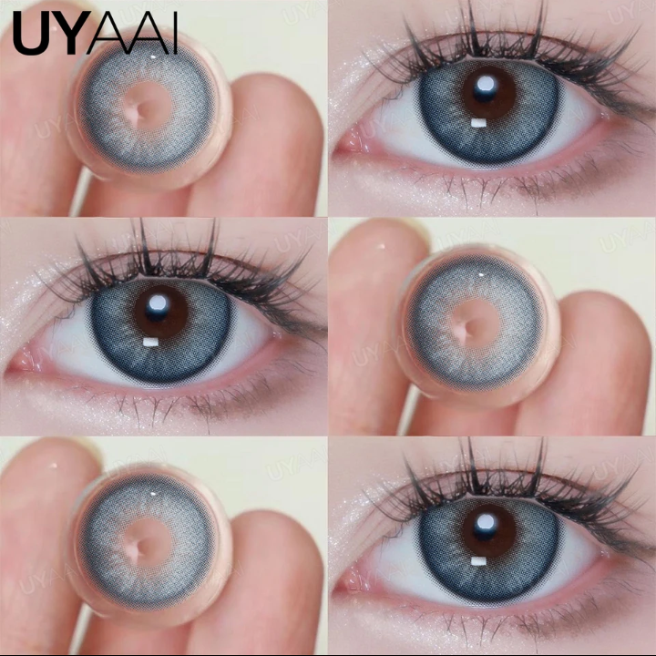 عدسات لاصقه ملونه للعيون موضه كوريه لون لبني UYAAL