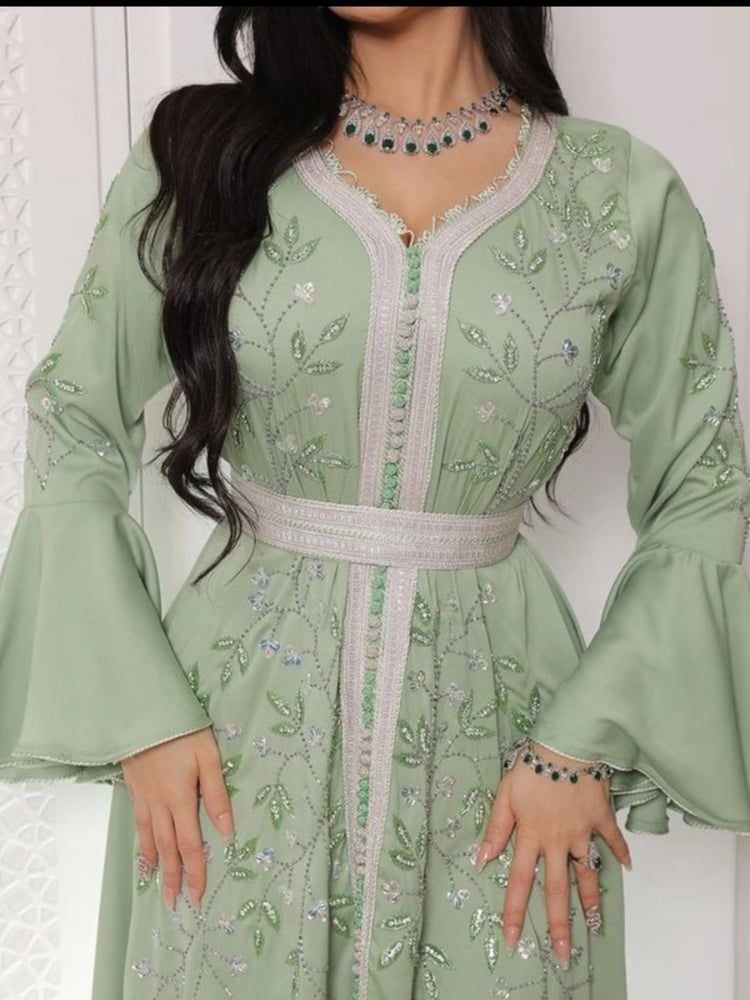 الهند تركيا مسلم عباية رمضان عيد المرأة أنيقة الماس الزفاف مساء فستان الحفلات الجلابية بحزام المغرب قفطان رداء