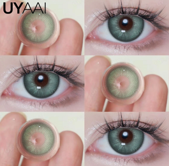 عدسات لاصقه ملونه للعيون موضه كوريه لون لبني UYAAL