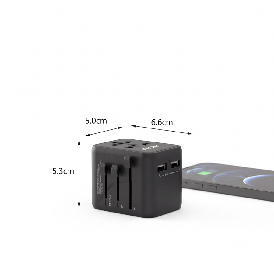 محول مقابس عالمي مع USB