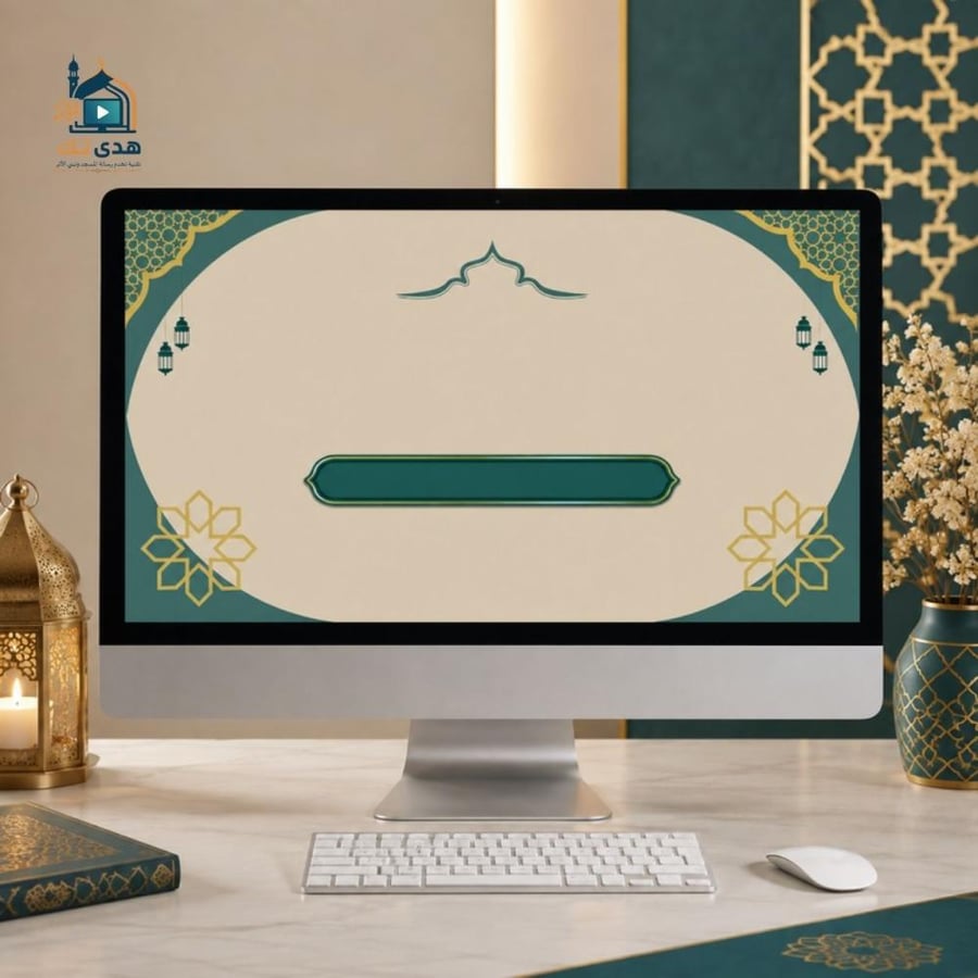 قالب البيضاوي الذهبي والأخضر