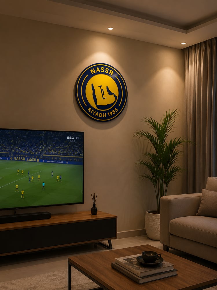 لوحة شعار نادي النصر مقاس 60×80 سم - تصميم فاخر