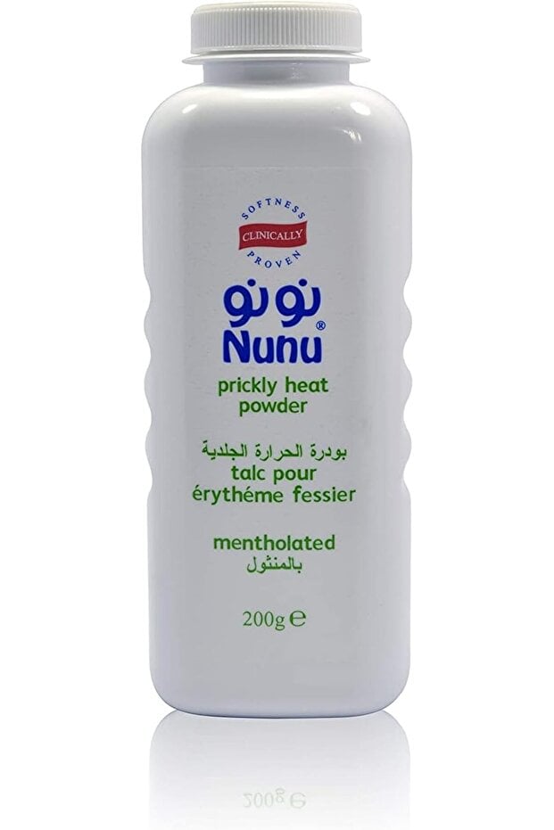 NUNU نونو بودرة للاطفال 200 جرام لحرارة الجلد بالنعناع - اخضر