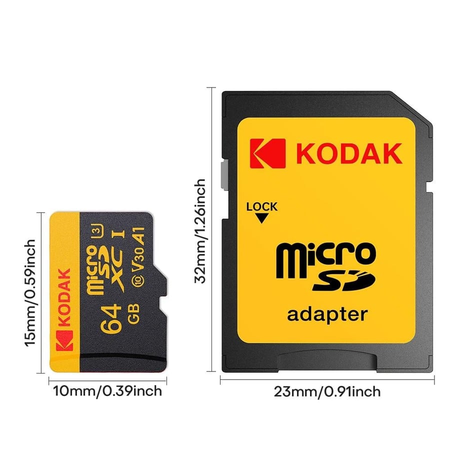 بطاقة ذاكرة Kodak MicroSD U3 حتى 100MB/s