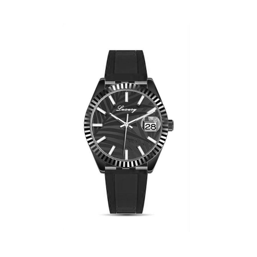 ساعة رجالي باللون الاسود الكامل