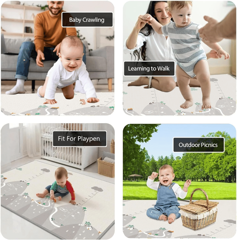 حصيرة العاب مخملية للاطفال من بيونتي، قياس 200 × 180 سم