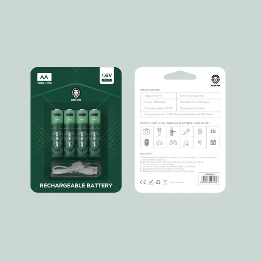 حجر بطاريات قابلة للشحن بحجم 1800 مللي امبير ماركة GREEN