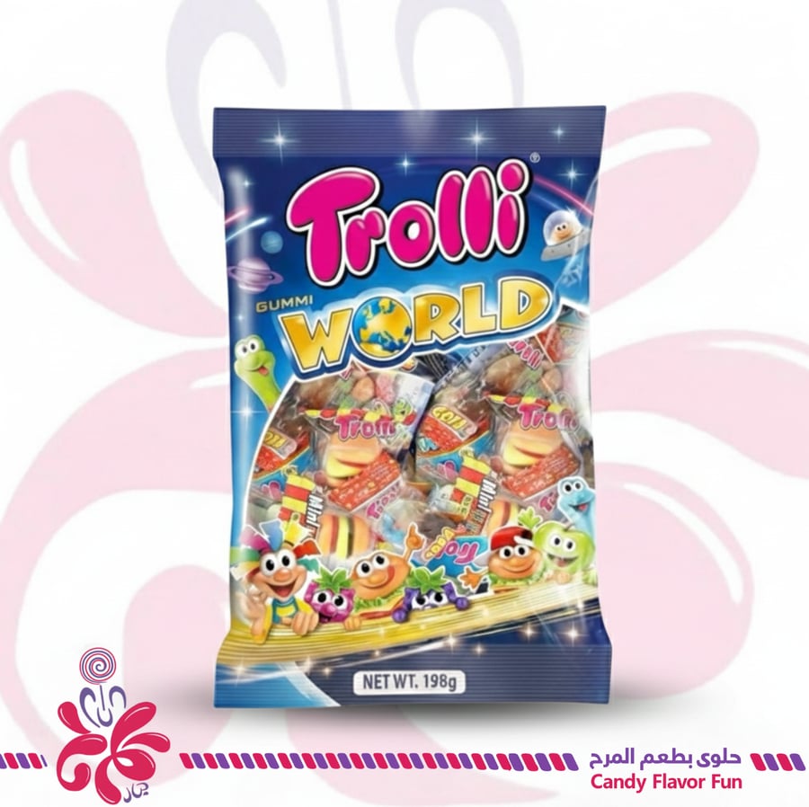 حلوى جيلي ترولي جومي وورلد 202جم
