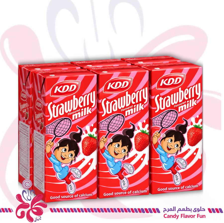 حليب كي دي دي بنكهة الفراولة 6 × 180 مل