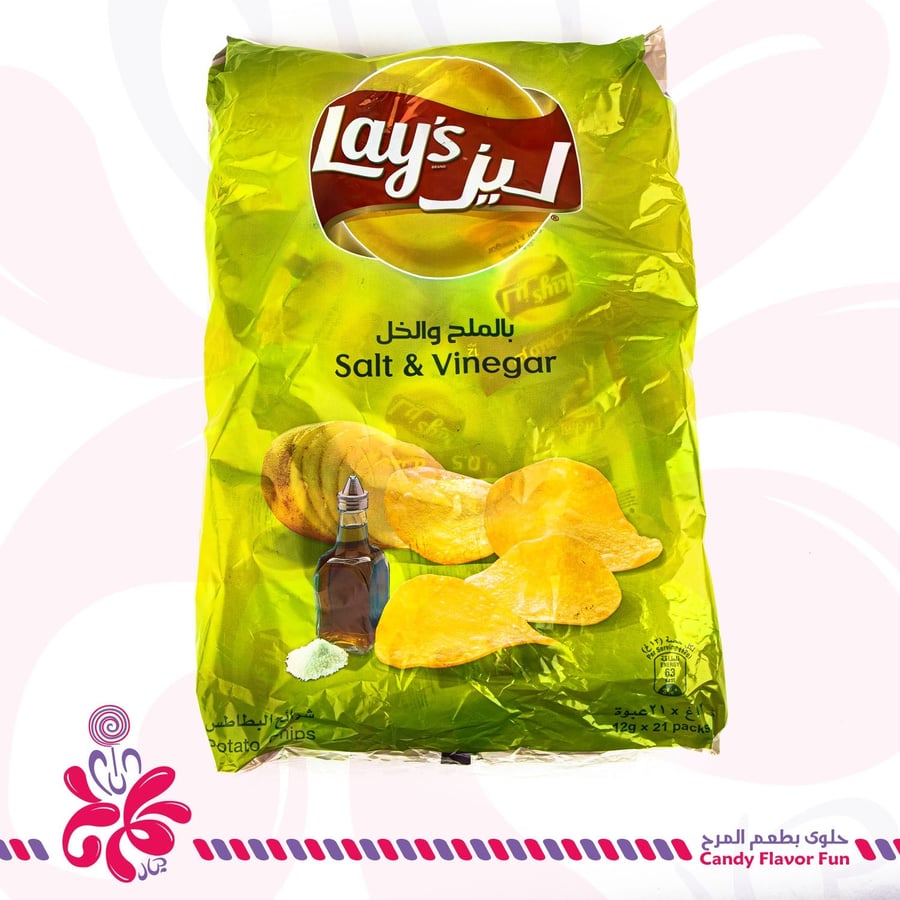 بطاطس ليز بالملح والخل 21*12جم