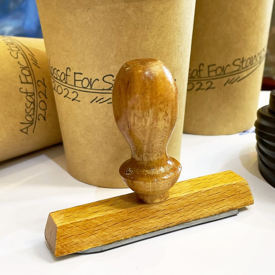 8cm×2cm ختم خشب تقليدي مستطيل