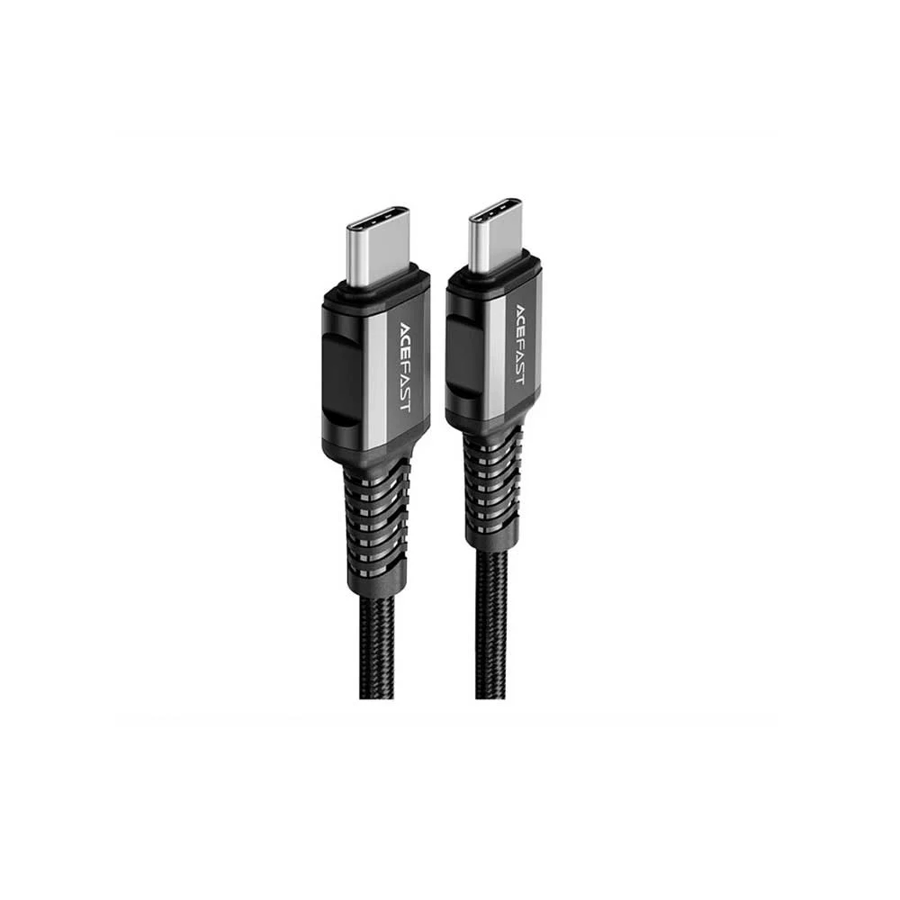 إيسفاست كابل USB C إلى USB C بطول 1 2 متر بأطراف ألمنيوم أسود