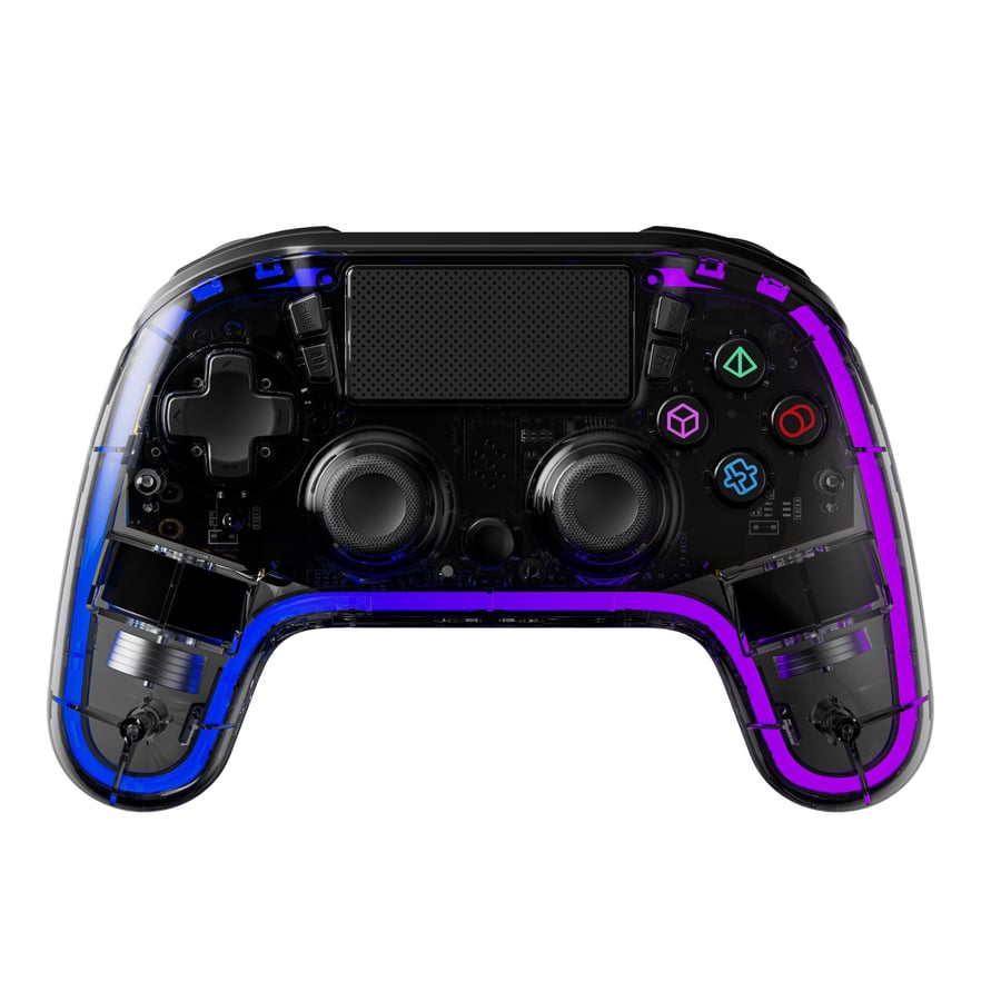 بورودو يد تحكم PS4 من بهيكل شفاف Crystal Shell أسود شفاف