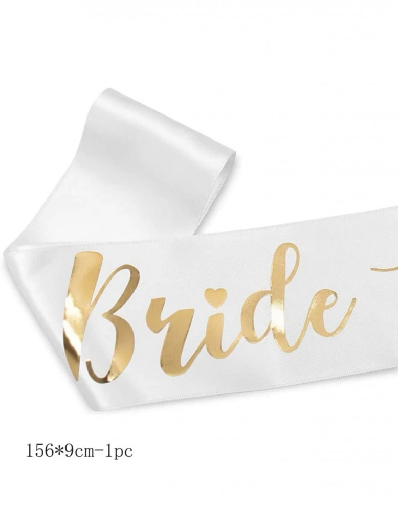 وشاح bride to be باللون الابيض و( الذهبي )