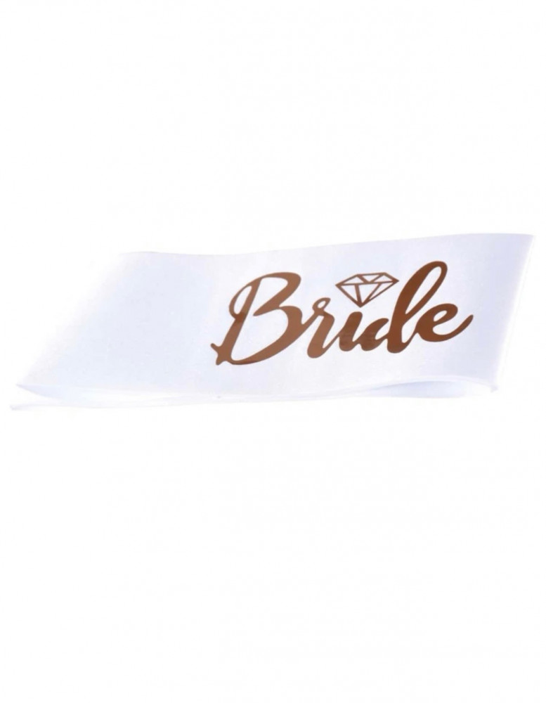 وشاح bride to be باللون الابيض و( الروز قولد )