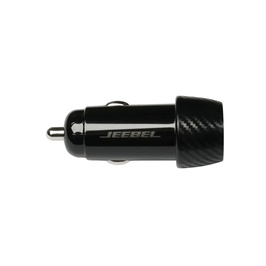 جيبل - شاحن سيارة بمنفذين 38 واط | USB + USB-C | شحن سريع | أسود