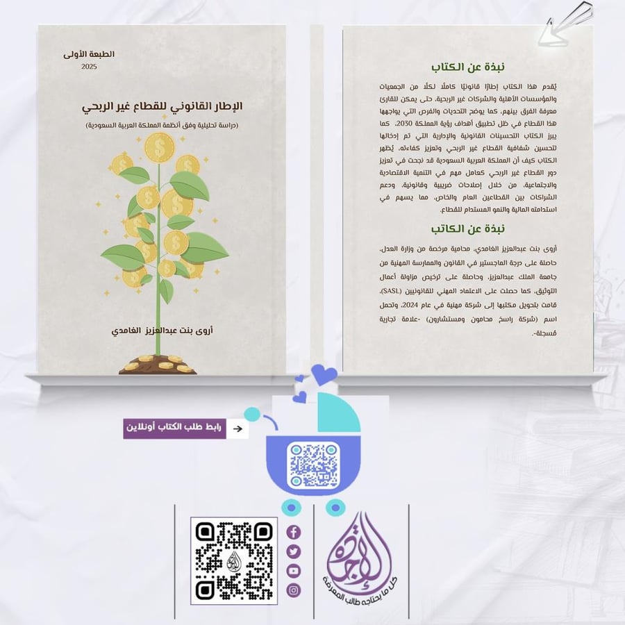الاطار القانوني للقطاع غير الربحي لـ المحامية أروى بنت عبدالعزيز الغامدي