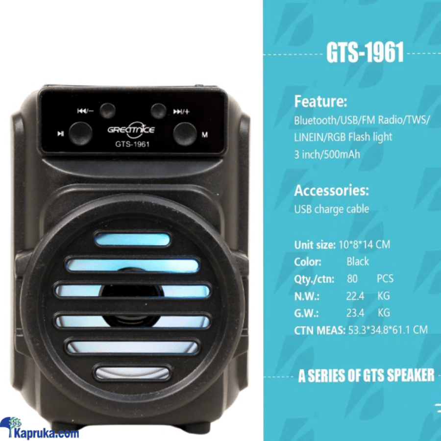 Bluetooth speaker with memory card slot and flash