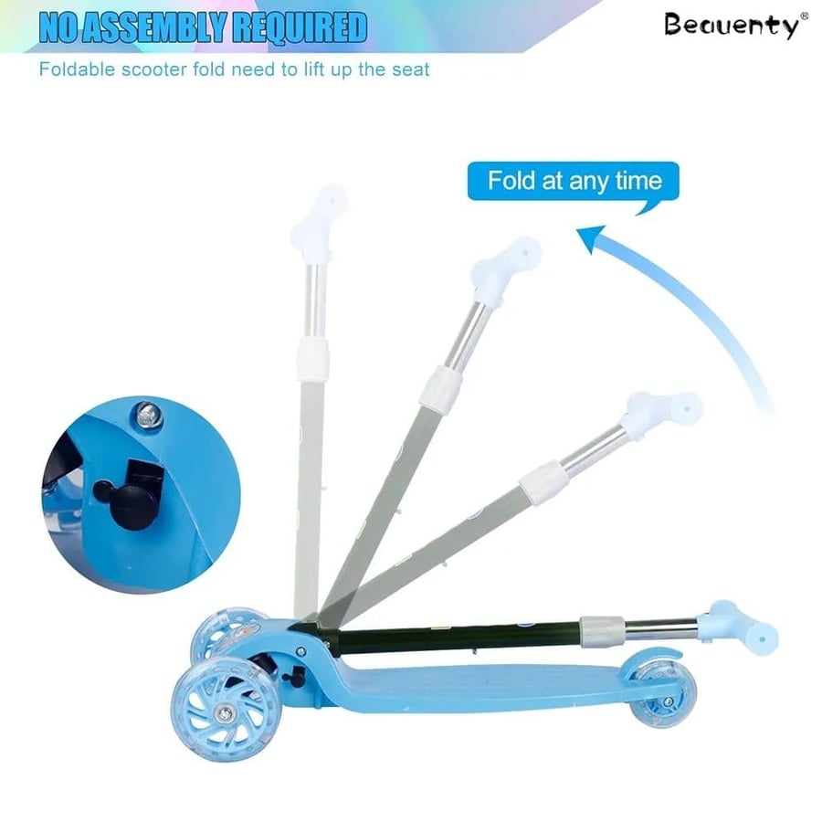 Children's scooter with three wheels, four colors, and distinctive