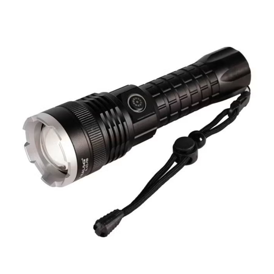كشاف يدوي LED P50 قوي مع بطارية قابلة لإعادة الشحن