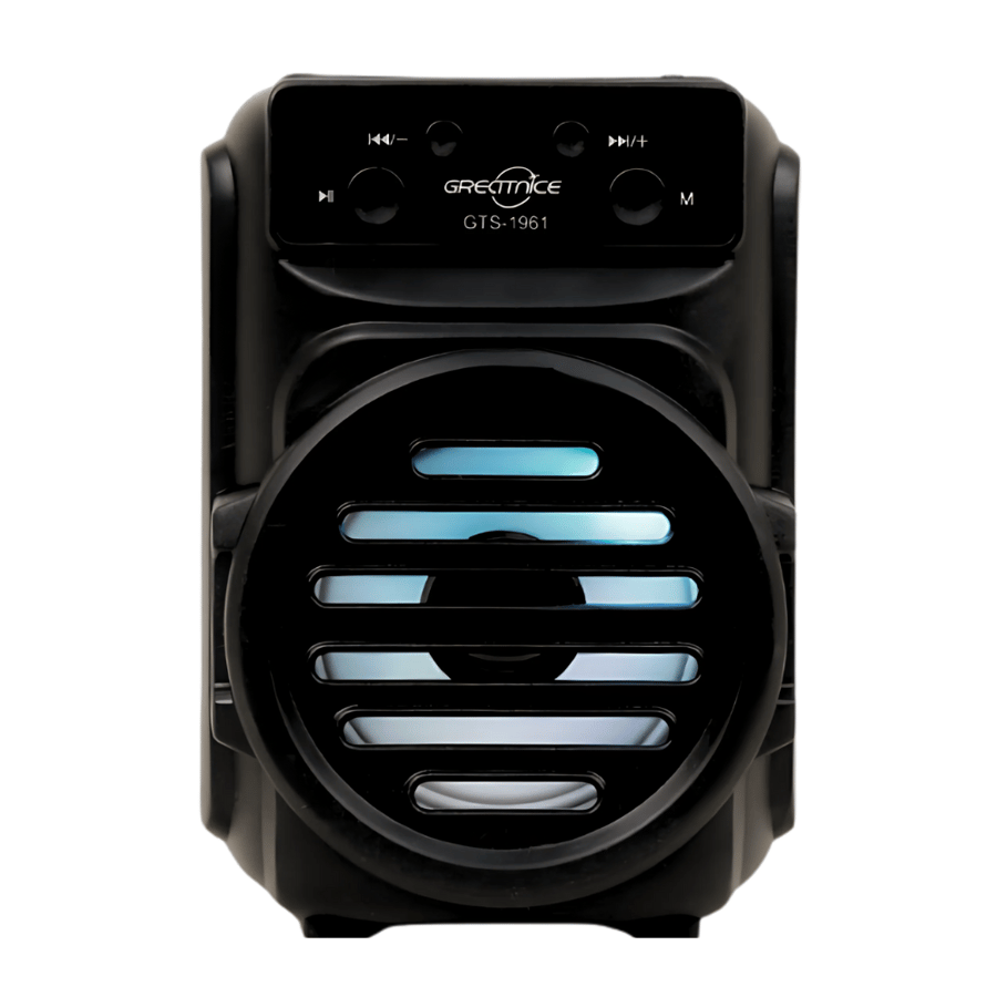 Bluetooth speaker with memory card slot and flash