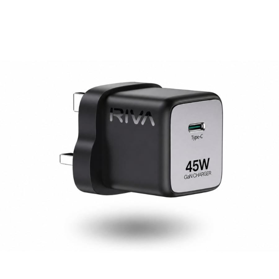 شاحن جداري سريع GaN بقدرة 45 واط ومنفذ Type-C م/RIVA- AV1-C40