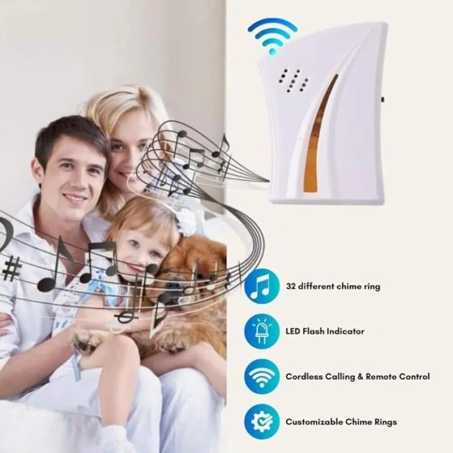 Wireless doorbell with wall plug and batteries 510AC