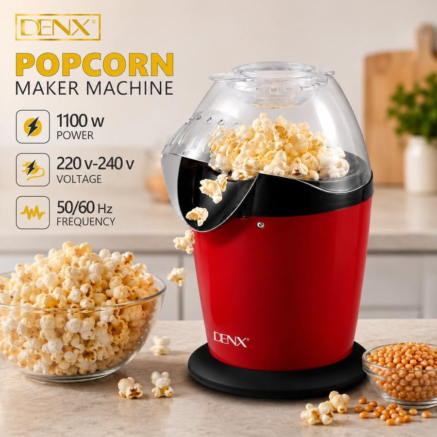 ماكينة صنع الفشار الكهربائية بقدرة 1100 واط – DX2089 من DENX