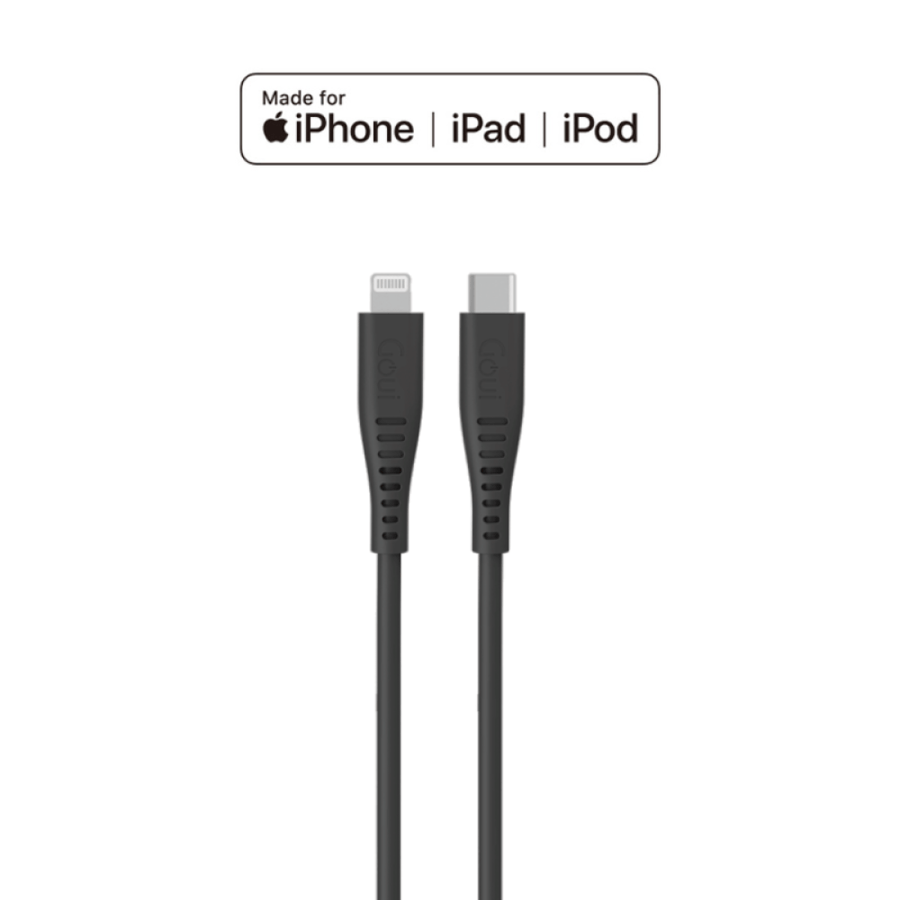 Goui - كيبل شحن Type-C إلى Lightning بطول 1.5 متر معتمد MFi – Rubber من جوي