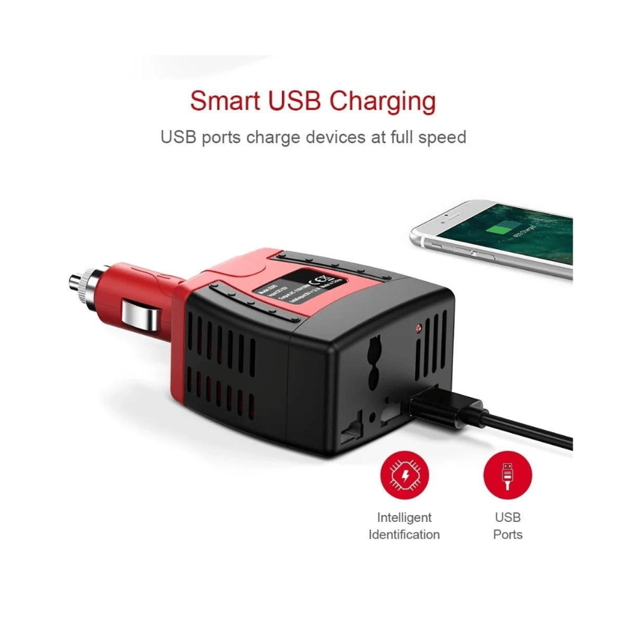 BASTEC - Car power inverter to 220V and fast car charger with 150W power model BC128 brand BASTEC