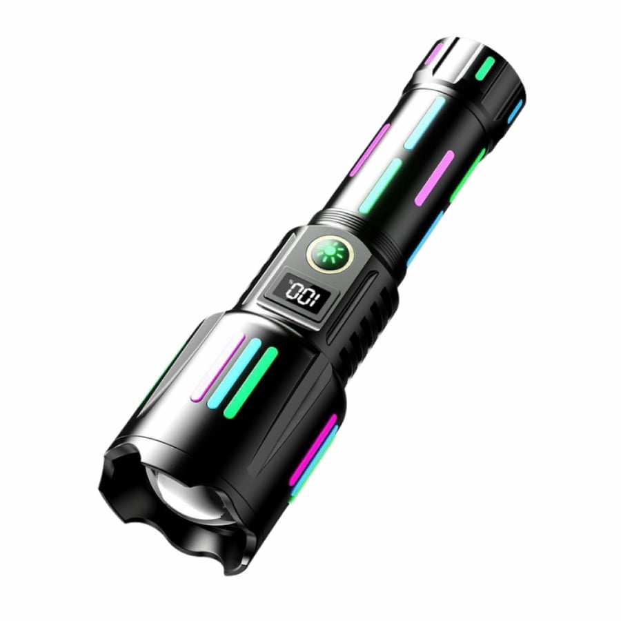 Strong portable aluminum flashlight BT-198 with energy display
