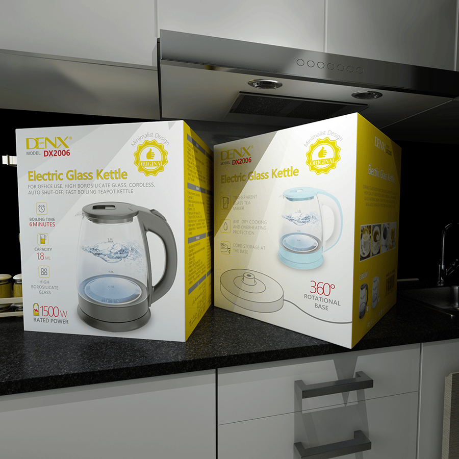 DENX - Electric glass kettle capacity 8.1 liters 1500 watts M/DX2006 brand Denx