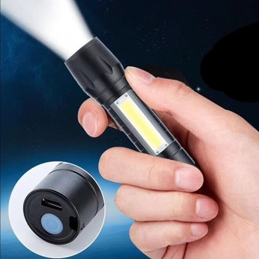 كشاف LED متعدد الاستخدامات مع اضاءة جانبية وشاحن USB مع حبل حامل وحافظة حماية م/2576S