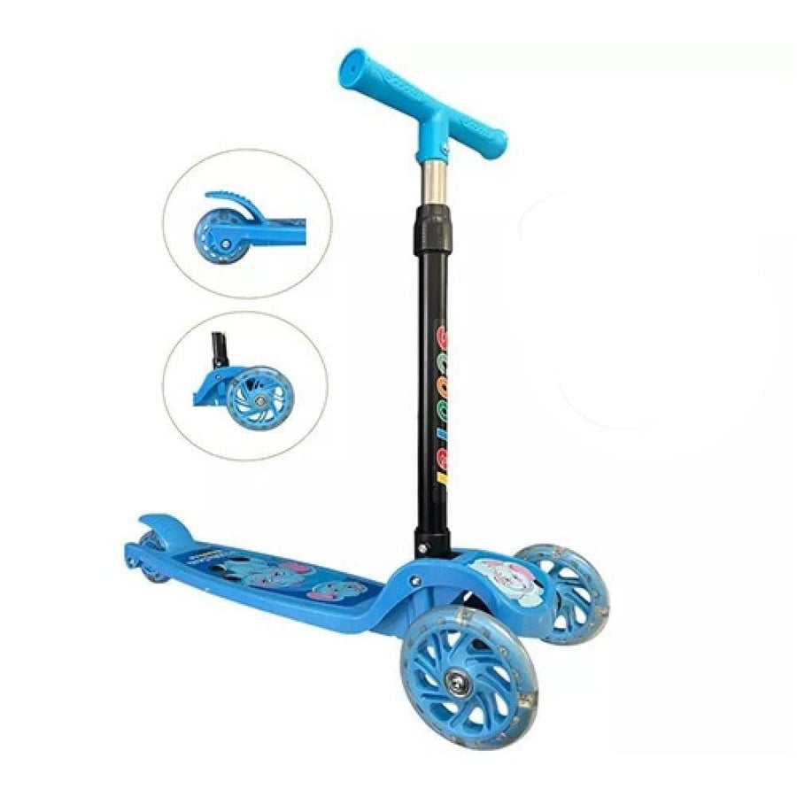 Children's scooter with three wheels, four colors, and distinctive