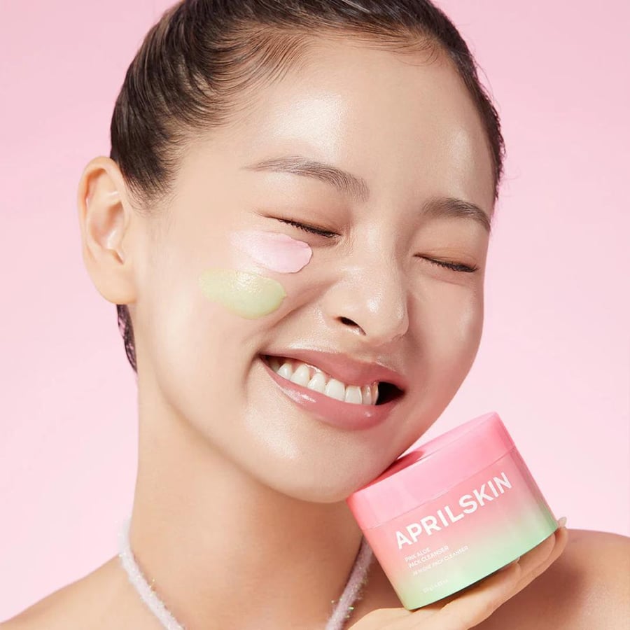 APRILSKIN - Pink Aloe Pack Cleanser قوة الألوفيرا الوردية.. المنظف الذي يغذي بشرتكِ كالقناع ويغسلها كالرغوة.