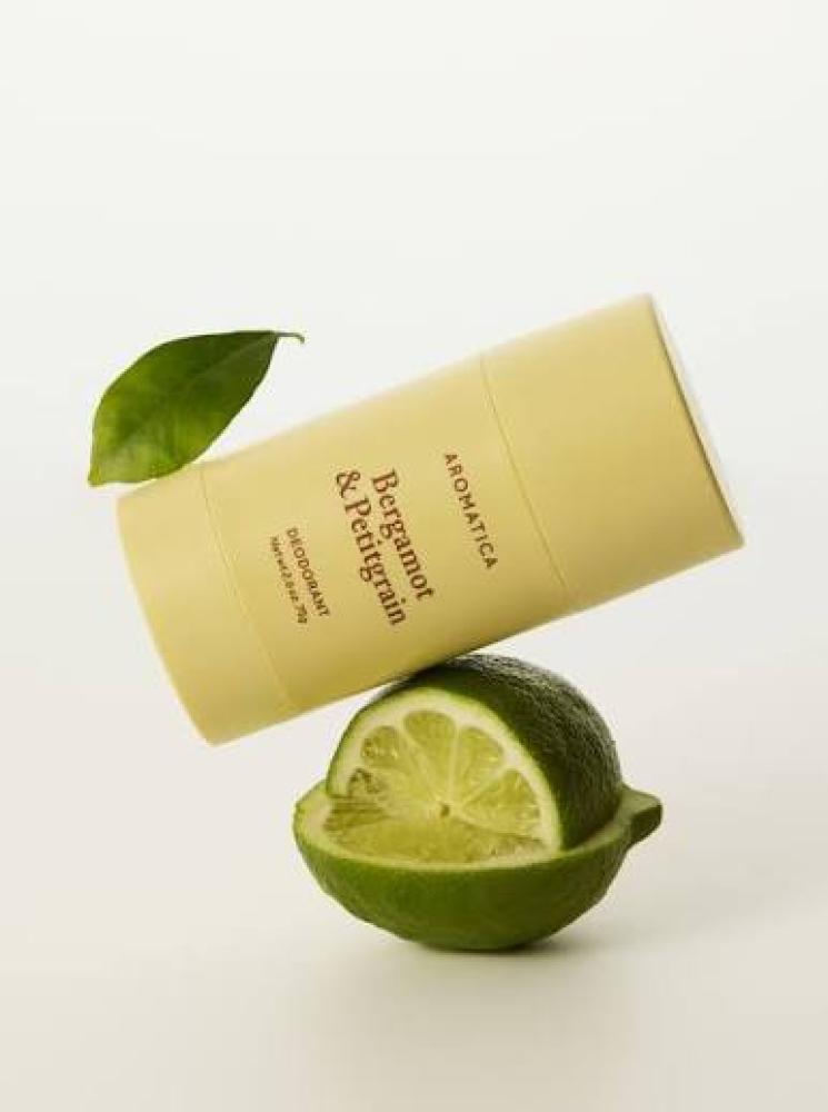 AROMATICA - Bergamot & Petitgrain Deodorant أروماتيكا - مزيل رائحة العرق الطبيعي بالبرغموت وعشب البيتيغرين لحماية 24 ساعة وتفتيح الإبط أروماتيكا - ستيك مزيل العرق النباتي المنعش بخلاصة الزيوت العطرية والخالي من الألومنيوم
