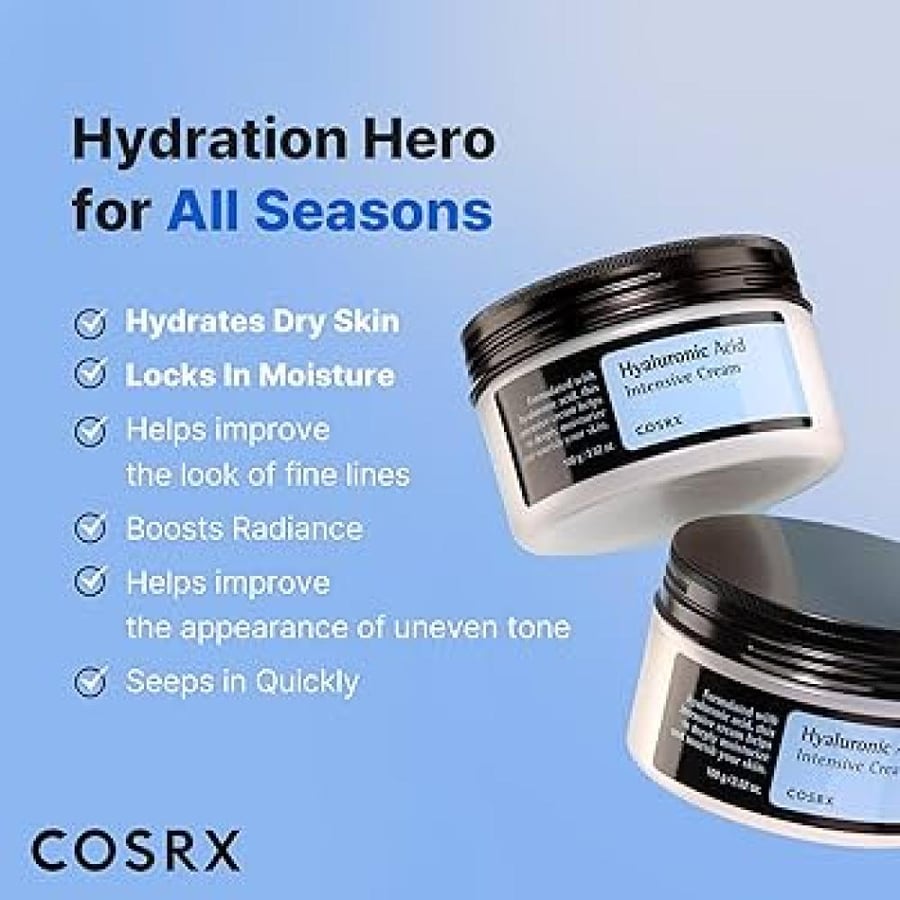 COSRX - Hyaluronic Acid Intensive Cream مغناطيس الترطيب: كريم الهيالورونيك المكثف للعناية الفائقة