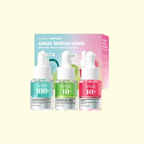 Anua - Serum Mini Trio Set: أنوا - مجموعة السيروم الثلاثية المصغرة للعناية المتكاملة.
