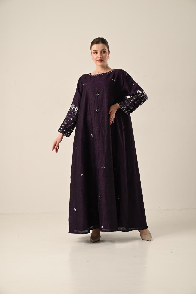 Linen Indian decorated with Swarovski crystals