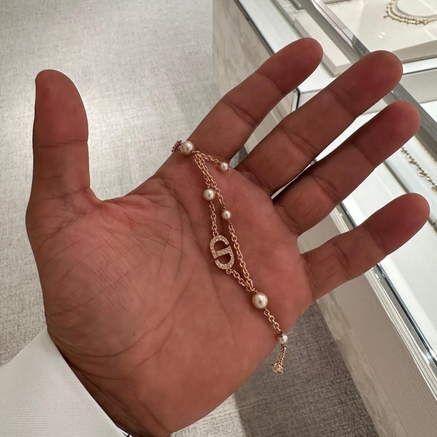اسوارة ديور نسائية روز جولد بشعار ماركة CD