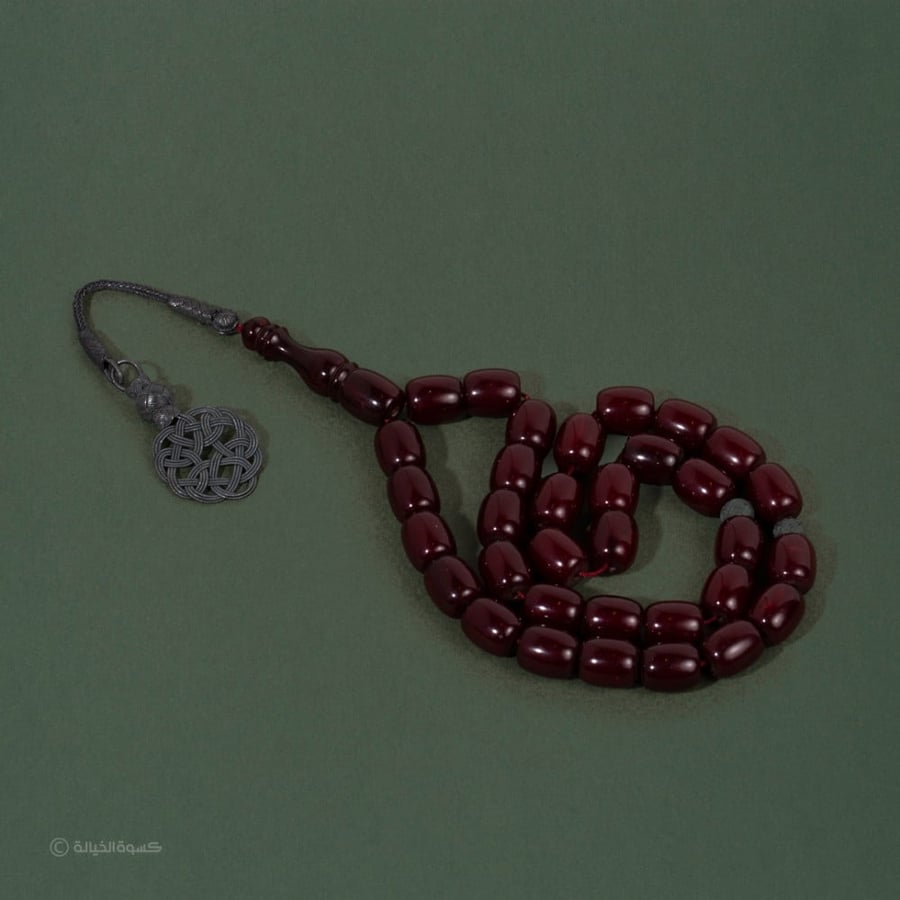 A tasbih with blue agate and Trabzon beads KH14
